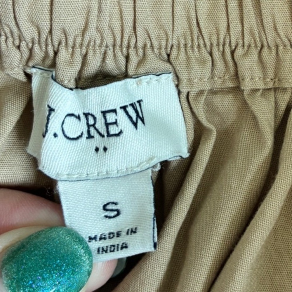 J. Crew Womens Khaki Tan Cotton Button Front Pleated Midi Skirt Small CH391 - Picture 11 of 13
